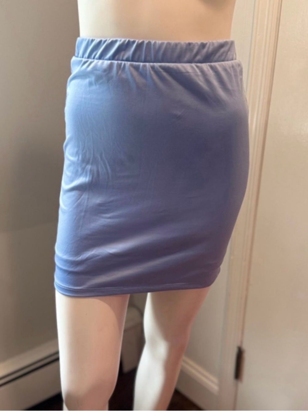 Almost Famous Periwinkle Blue Stretch Bodycon Mini Skirt | Juniors Large